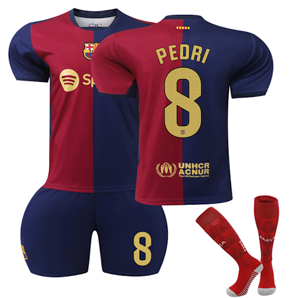 2024-2025 Barcelona Home children's football jersey No. 8 Pedri 24