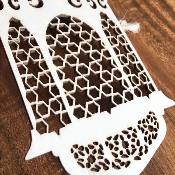 Træ Ramadan Dekoration Eid Banner Mubarak Håndværk 2 2