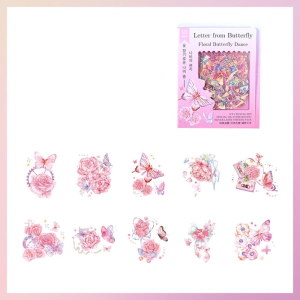 10 st Butterfly Sticker Rose Stickers C C C