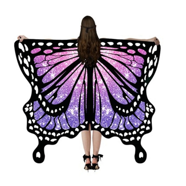 Butterfly Cape Butterfly Wings Sjal LILLA Purple