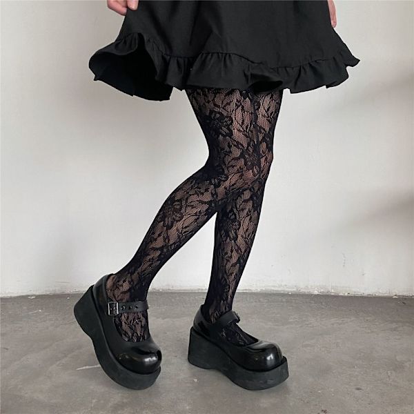 Netstrømper til kvinder SORT Black