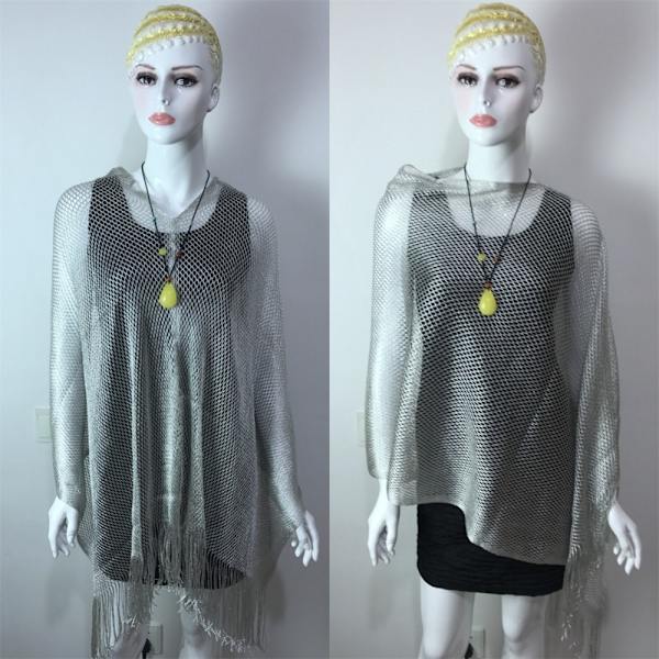 Hollow Tofs Sjal Temperament Cardigan GRÅ Grey