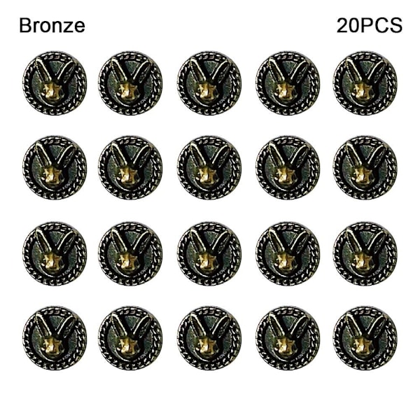 20stk Miniknappspenne DIY Dukkeklær BRONSE Bronze