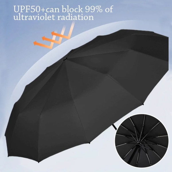 Sammenleggbar paraply solskjerm SVART Black 6cc7 | Black | Fyndiq