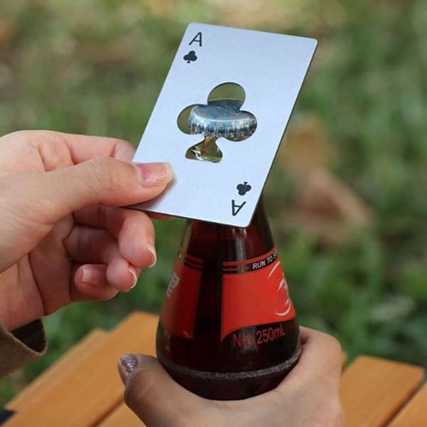 Kreativ Pokerformad Flasköppnare SILVER Silver