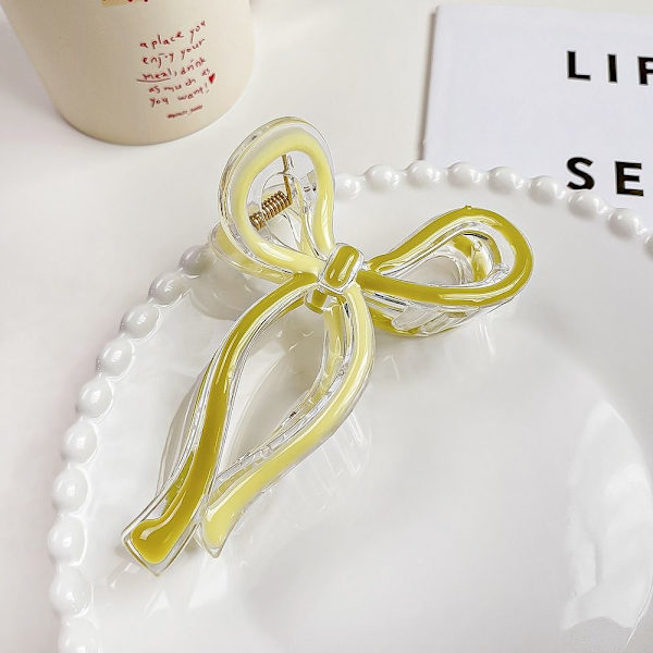 Shark Claw Clips Bow Hair Claw Clip VAALEENVIHREÄ LIGHT GREEN