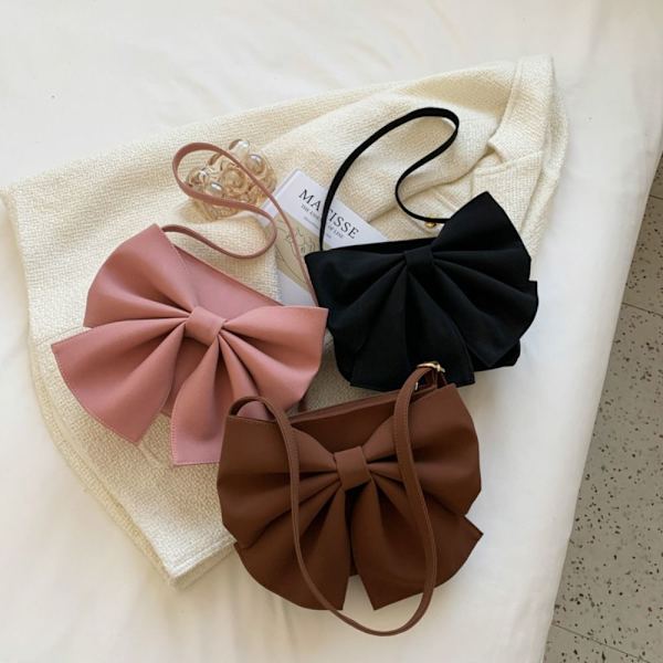 Vårsommar Handväskor Big Bow Axelväska ROSA pink