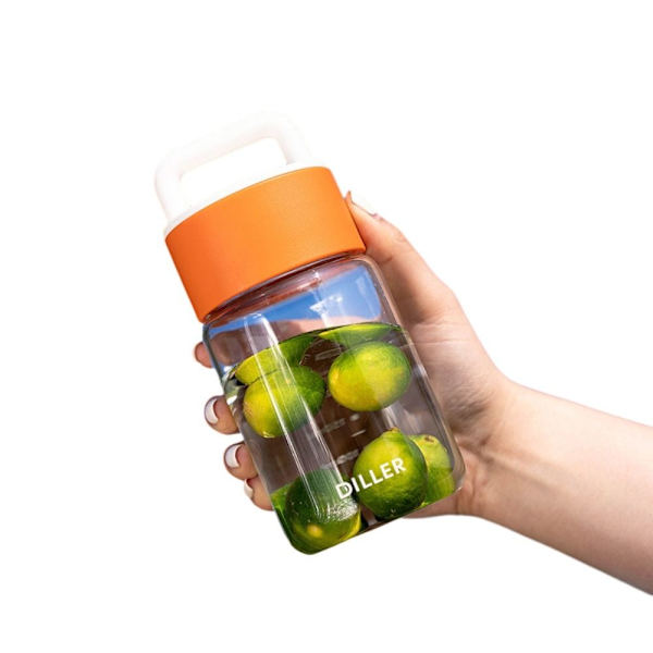 Hög borosilikatglasflaska Borosilikatglasjuicekopp orange 420ml
