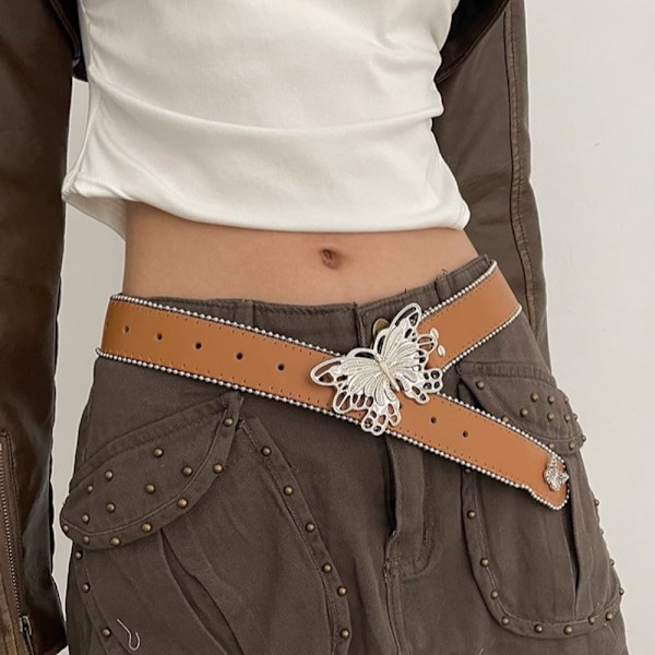 Hip Hop Punk Bælte Retro Mode Bælte BRUN Brown
