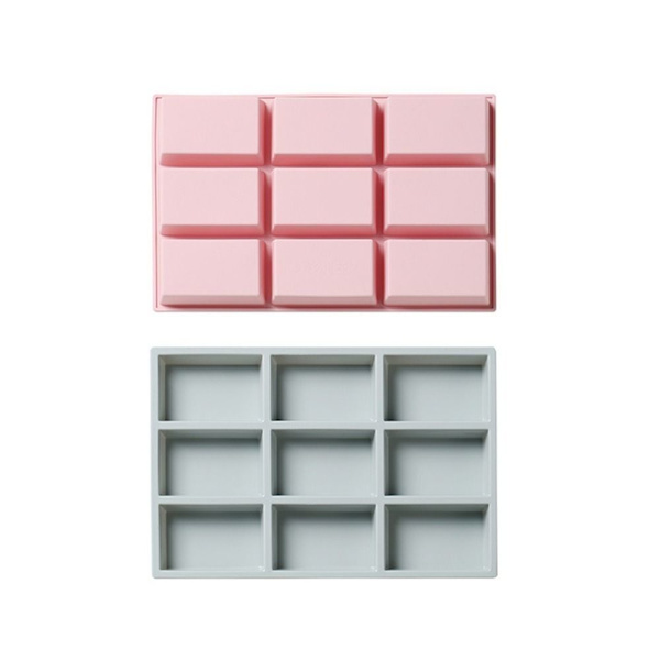 Rektangulær Brownieform Kagebageform LYSERØD Pink