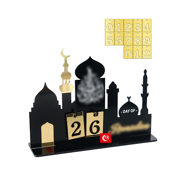 Akryl nedräkningskalender för Eid Mubarak Ramadan Kareen-fest 2025