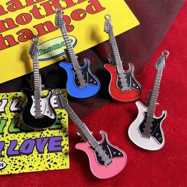 Gitarr Metall Hårnålar Y2k Hårklämma BLÅ blue