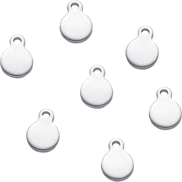 Stanseemner Flade Runde Emner Charms Rustfri Stål Charms