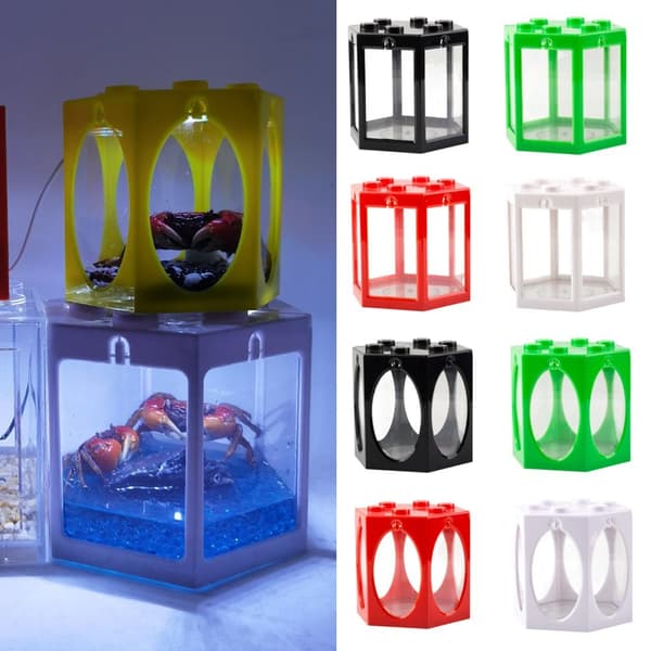 Betta Fisk Tank Byggeklods Akvarium HVID RECTANGLE white rectangle-rectangle