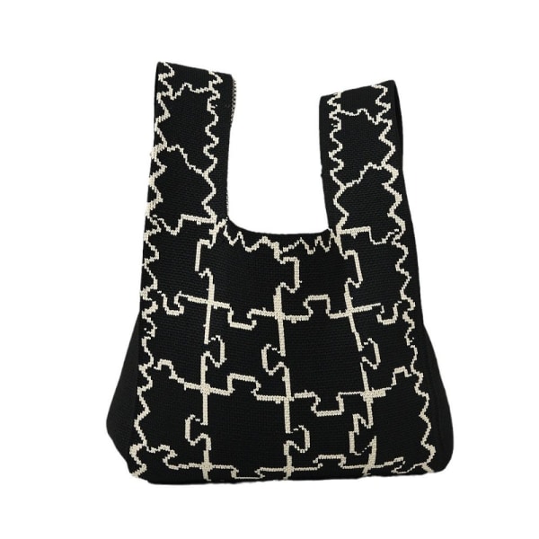 Knit Handbag Knot Wrist Bag SVART Black