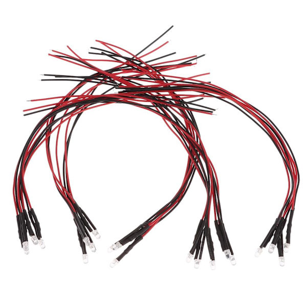 20 stk forhåndskablet LED LED lysdioder RØD red