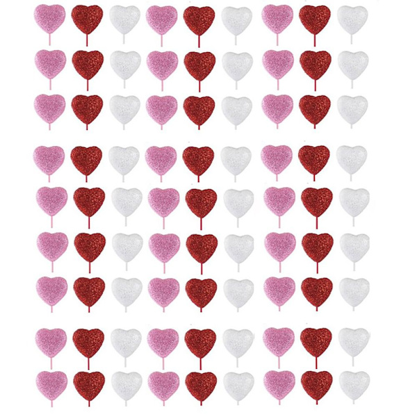 5 STK Heart Picks Pinnekake Toppers HVIT 4X22CM WHITE 4X22CM