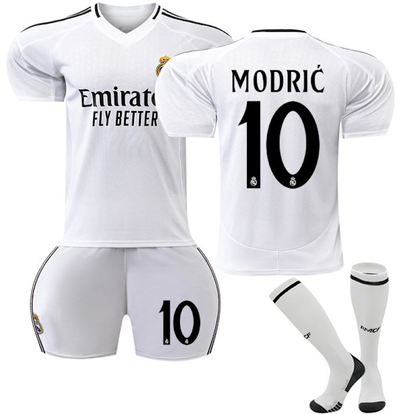 Real Madrid Hjemmefodboldtrøje til Børn 2024-2025 Nr. 10 Modric 22