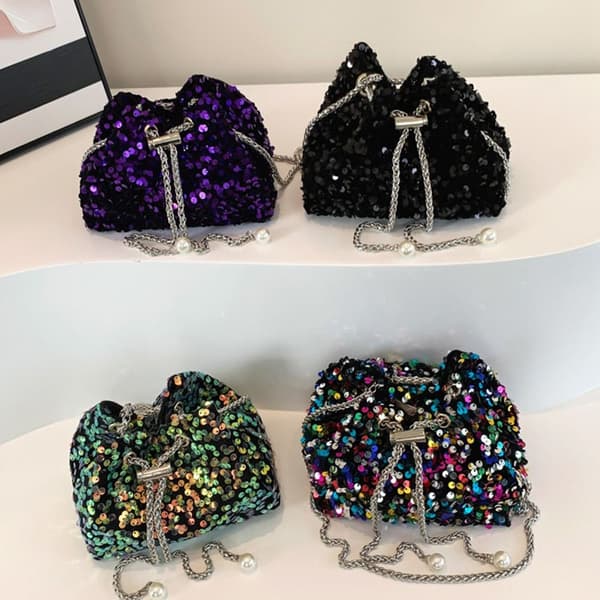 Paljett Hinkväska Crossbody Axelväskor MULTIFÄRG multicolor