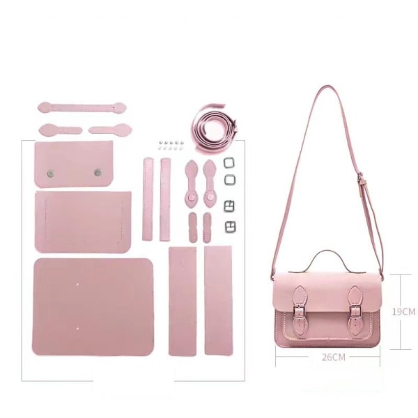 Tee-se-itse materiaalilaukku Olkalaukku Crossbody-laukku PINK pink