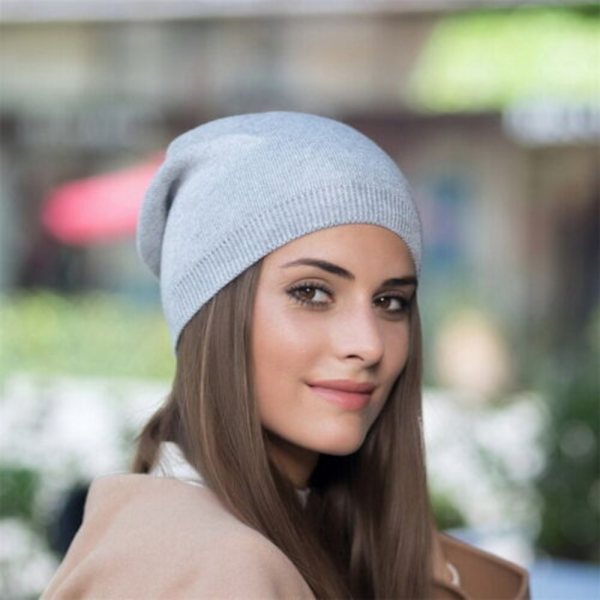 Tunn stickad yllehatt Pulloverkeps CAP Black