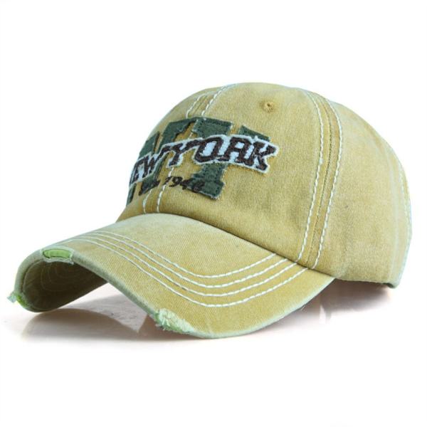 Brevbroderi Baseballkepsar Nödställda hål Blekta hattar KHAKI khaki