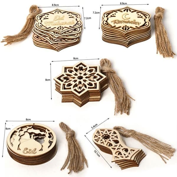 20 stk Ramadan Eid Mubarak Træpynt B-20PCS B-20PCS