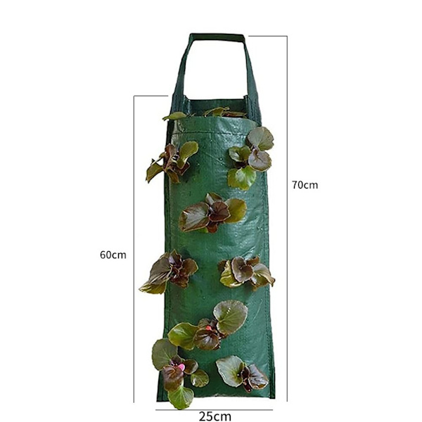 Plant Grow Bags Jordgubbsplanteringsbehållare GRÖN 6 HÅL 6 green 6 Holes-6 Holes