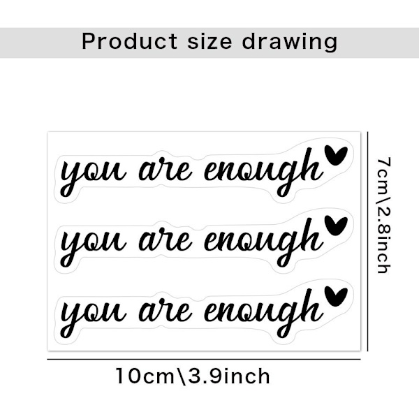3st/ set Backspegeldekal Bilspegelklistermärken DU ÄR you are enough