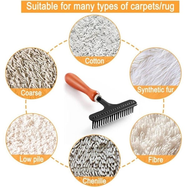 Tæppe-Groomer Rake Tæppe Rake Shag Rug Rake