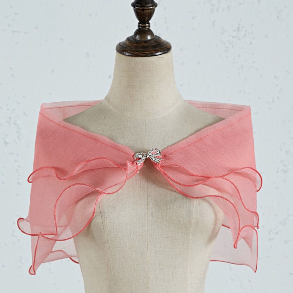 Spets Sjal Bröllop Cape MÖRKROSA Dark pink