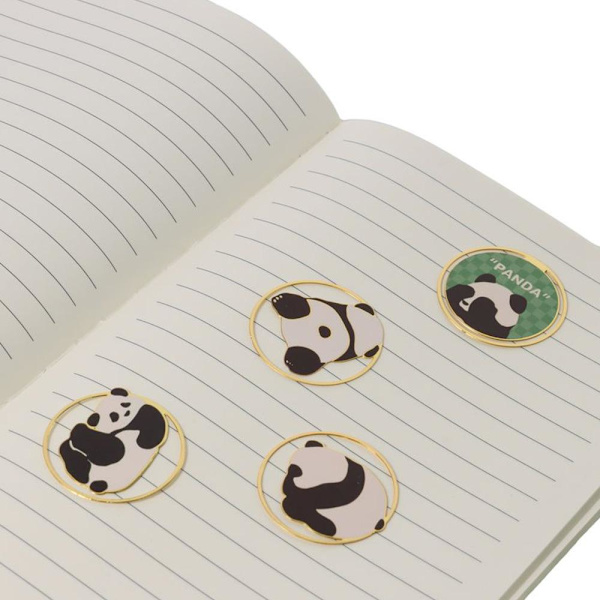 4kpl Panda Kirjanmerkit Hollow Metal Bookmark Söpö