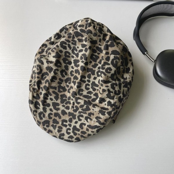 Leopard Print Cap Leopard Beret British Peaked Cap