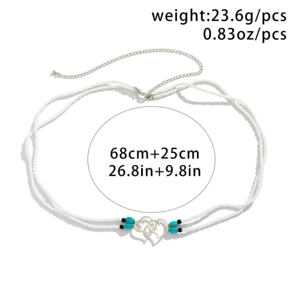 Beach Rice Bead Chain Love Body Chain Beaded Allsidig midje