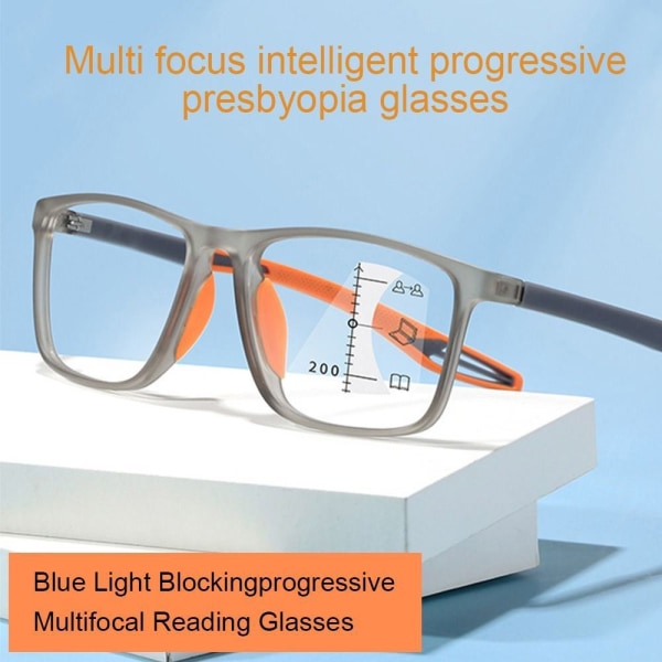 Anti-blått ljus Läsglasögon Fyrkantiga glasögon TRANSPARENT transparent Strength 150