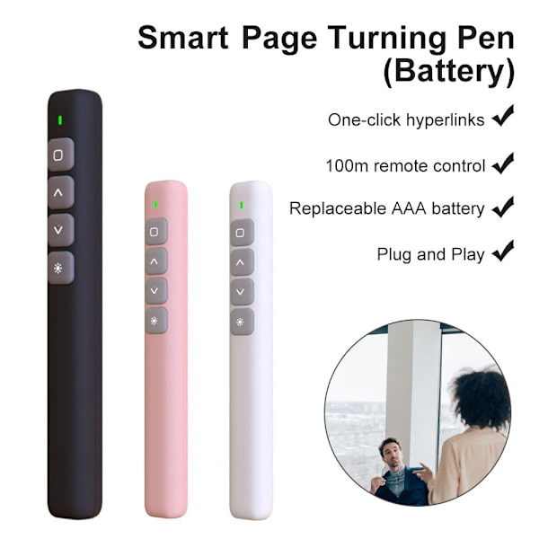 Trådløs Presenter Remote Control Pen HVID white