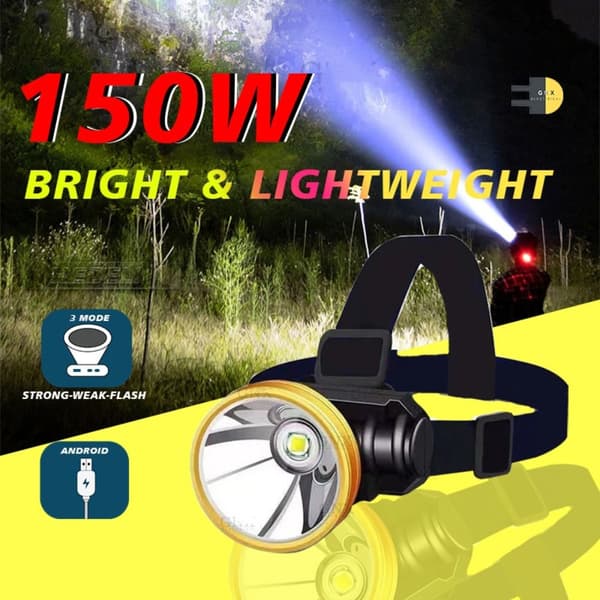 Langtrekkende hodelykt LED Spotlight HVITT LYS HVITT LYS white light