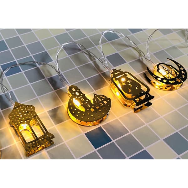 1.65m 10LED Eid Mubarak LED-lysstreng Ramadan-dekorasjon white