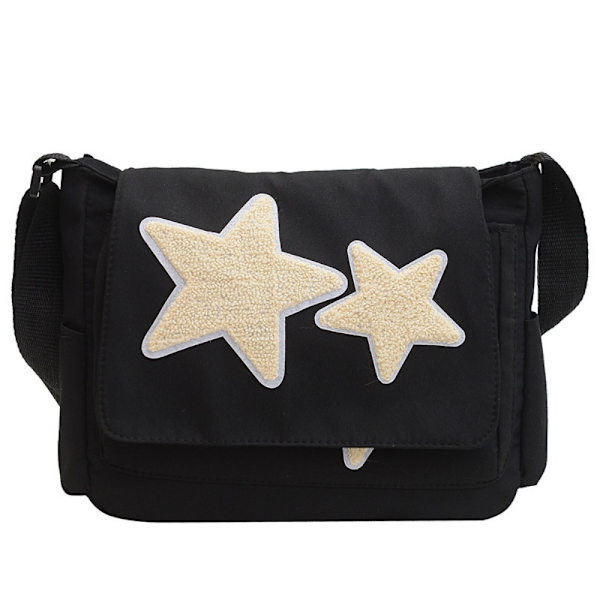 Star Pattern Messenger Bag Casual Skuldertaske SORT Black