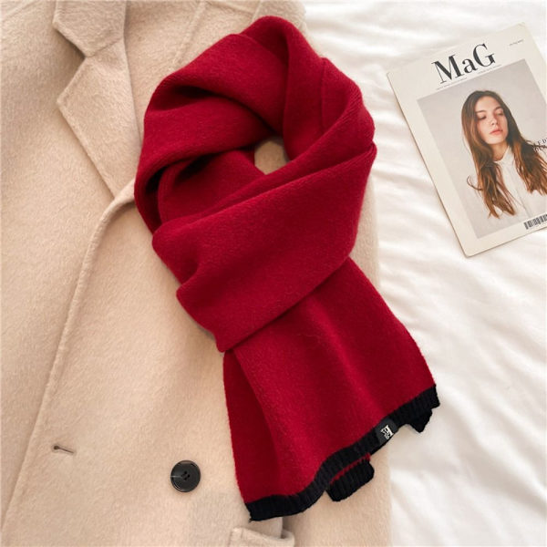Vinterstickad Scarf Varm Sjal GUL yellow
