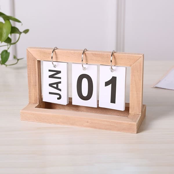 Trä Evighetskalender Vändbar Månads- och Datumvisning 1 1 1