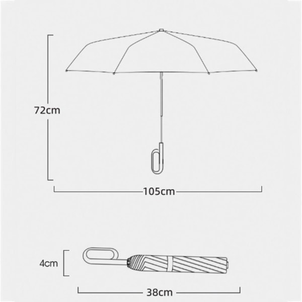 Ringspänne Paraply Helautomatiskt Paraply GRÅT grey