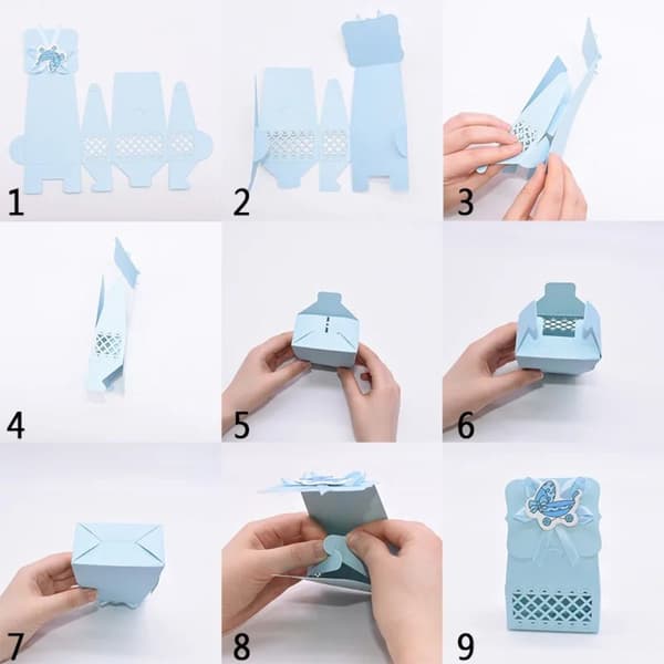 12 stk./lot Candy Box Bryllupsgaveæske C-BLÅ C-BLÅ C-Blue