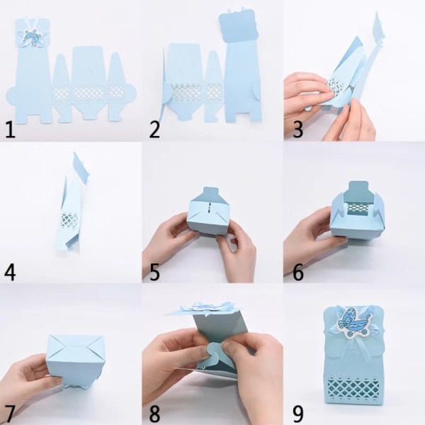 12st/lot Candy Box Wedding Favor Box D-BLÅ D-BLÅ D-Blue