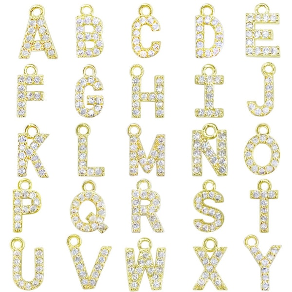 A-Z Letter Charms Cubic Zirkonia Letter Charms