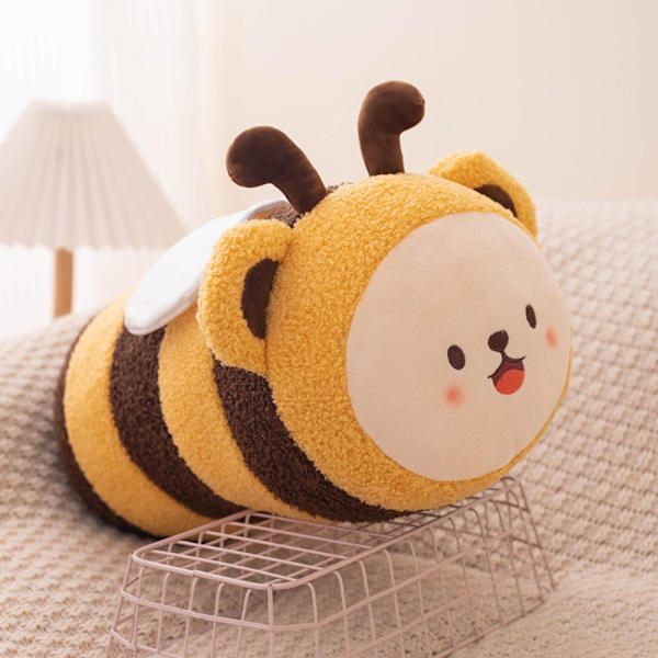Plyschleksaker Bee Kastkudde GUL 30CM Yellow 30cm