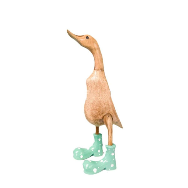Spotted Wellies Duck Resin Duck Ornament GREEN M Green M