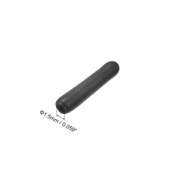 100 stk Gummi endehætter Rund skruetrådbeskytter SORT 100 STK black 100pcs