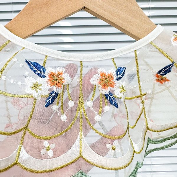 Rabbit Embroidery Lasten kaulus Hanfu Cloud Olkapää