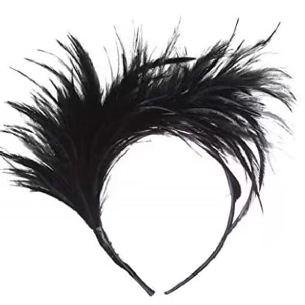 Fjærpannebånd Flapper Hodeplagg SVART Black